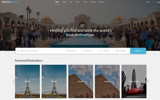 Leisure Loyalty - Hospitality & Leisure project interface preview