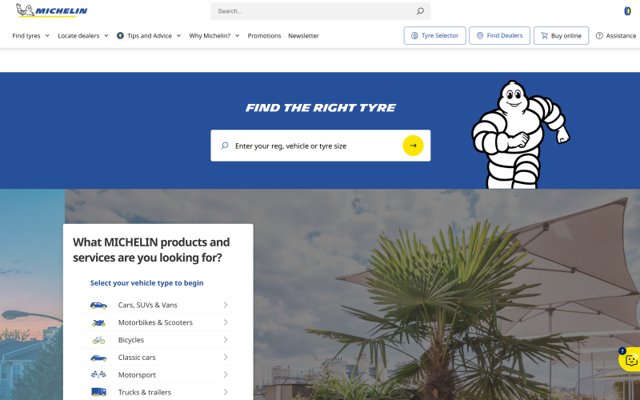 Michelin - Automotive project interface preview