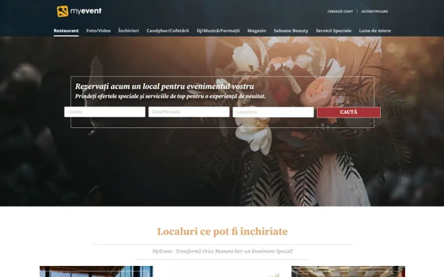 MyEvent - Events & Entertainment project interface preview