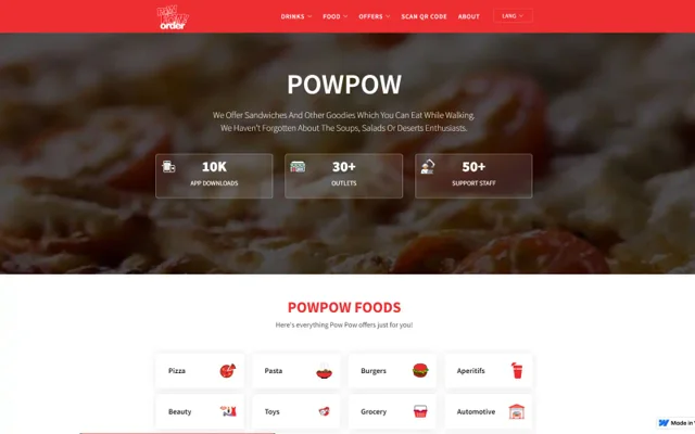 Pow Pow - Food & Restaurant Tech project interface preview