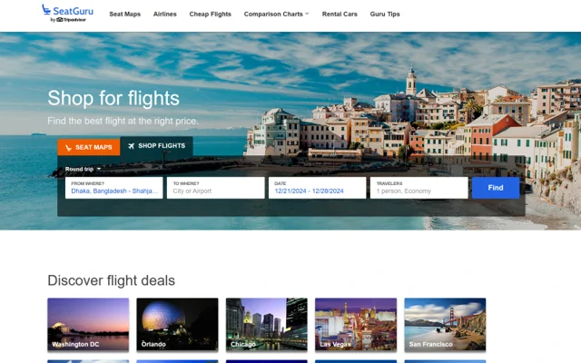 SeatGuru - Travel & Aviation project interface preview