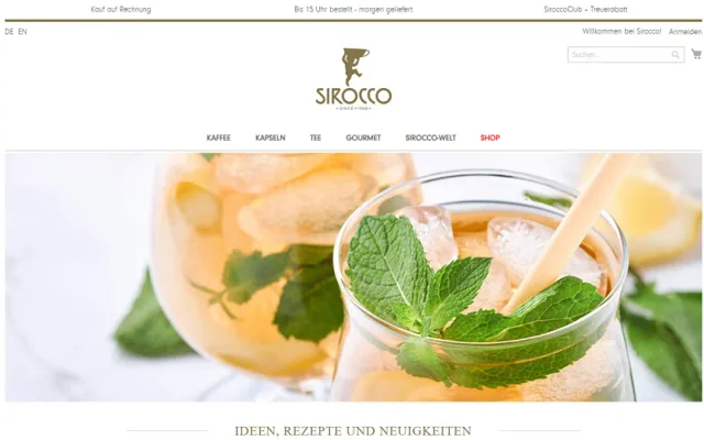 Sirocco - Retail & E-Commerce project interface preview